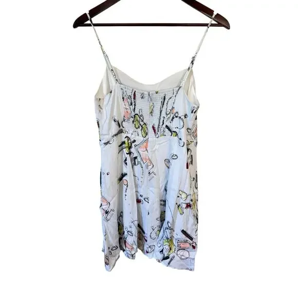 ARITZIA SUNDAY BEST Mini Dress White Sz 10 Makeup Lipstick Summer EUC Aesthetic - Picture 5 of 8